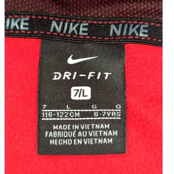 Nike Dri Fit Boys Youth Hoodie Just Do It Pullover Kangaroo Pocket Red 7/Large - Picture 5 of 5